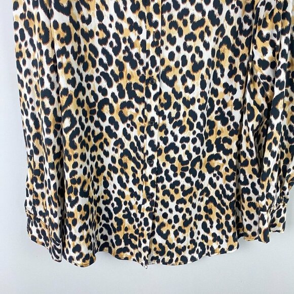 Chicos Sandwash Satin Animal Print Shirt Womens 3 US XL Button Up Modal - Picture 3 of 12